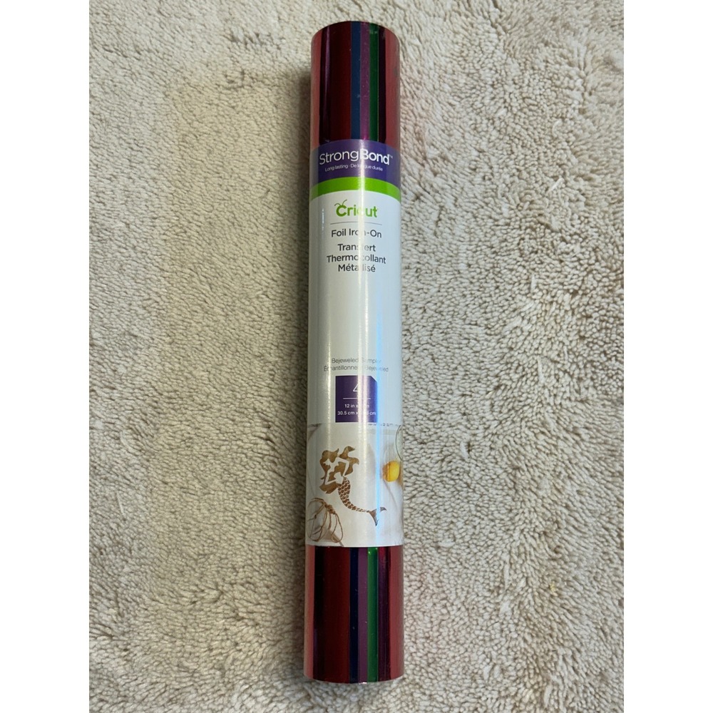 Cricut Foil Iron-On Bejeweled Sampler StrongBond 12x12 4 Sheets 2008429‎